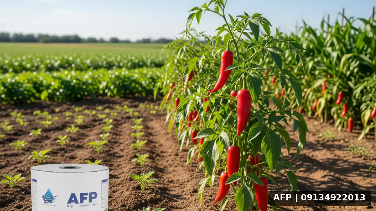 آبیاری گره‌ای در کشت پاپریکا - نمای کلی